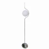 LAMPADA DA TERRA ARGENTO CON SFERA VETRO BIANCO PIANTANA E27 DESIGN MODERNO 33900
