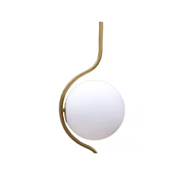 LAMPADA DA TERRA ORO CON SFERA IN VETRO BIANCO PIANTANA E27 DESIGN MODERNO 33894