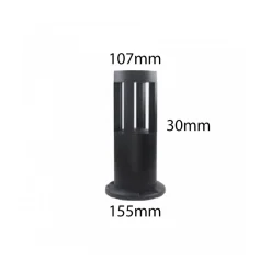 LAMPADA DA TERRA SEGNAPASSO DA GIARDINO IP65 IN ALLUMINIO VETRO 12WATT ES59 NERO