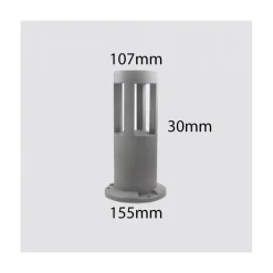 LAMPADA DA TERRA SEGNAPASSO GRIGIO DA GIARDINO IP65 IN ALLUMINIO VETRO 12W ES59