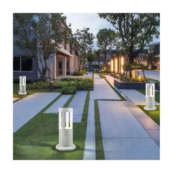 LAMPADA DA TERRA SEGNAPASSO DA GIARDINO IP65 IN ALLUMINIO VETRO 12 W ES59 BIANCO