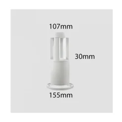 LAMPADA DA TERRA SEGNAPASSO DA GIARDINO IP65 IN ALLUMINIO VETRO 12 W ES59 BIANCO