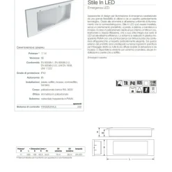 LAMPADA DI EMERGENZA BEGHELLI DA 11W A LED DA INCASSO AUTONOMIA 8H IP40 SE 1499