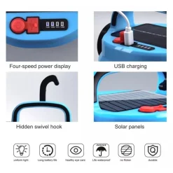 LAMPADA DI EMERGENZA PANNELLO SOLARE TORCIA RICARICABILE LANTERNA 80W HB-V80