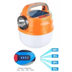 LAMPADA DI EMERGENZA PANNELLO SOLARE TORCIA RICARICABILE LANTERNA 80W HB-V80