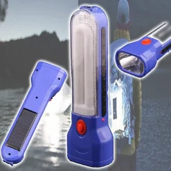 LAMPADA DI EMERGENZA RICARICARICABILE PORTATILE A LED NEON CON PANNELLO SOLARE