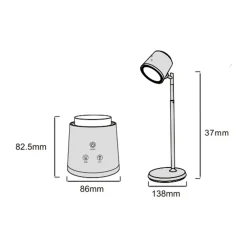 LAMPADA DOPPIO USO SCRIVANIA APPLIQUE A LED 6W TOUCH DIMMERABILE 3 COLORAZIONI BL-1005