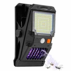 LAMPADA FARETTO LUCE SOLARE DA GIARDINO 128 LED SMD CON ZANZARIERA W7104-1