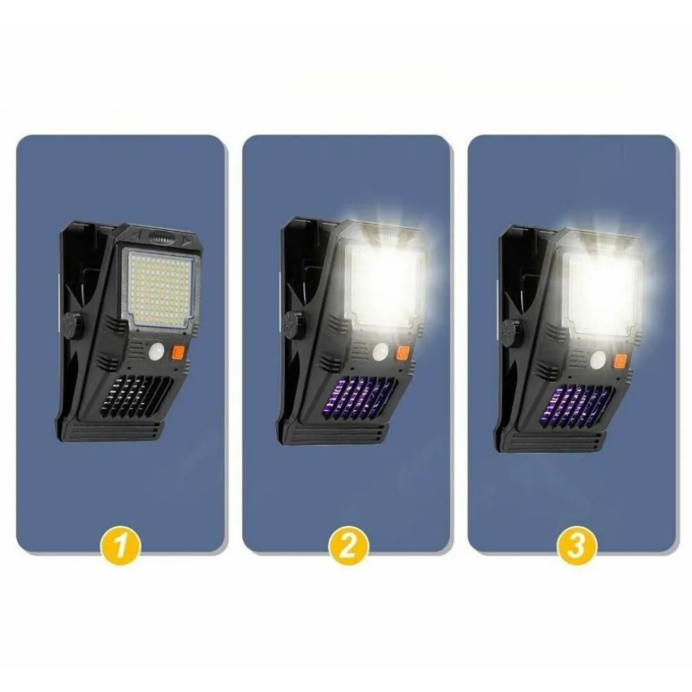 LAMPADA FARETTO LUCE SOLARE DA GIARDINO 128 LED SMD CON ZANZARIERA W7104-1