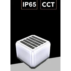 LAMPADA FARETTO SOLARE A LED DA ESTERNO 60LM CCT CALOTTA IP65 DA GIARDINO VIALI ZQ100-3C