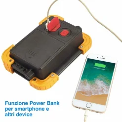 LAMPADA FARO LAVORO PORTATILE TORCIA 20W 2000 LM A BATTERIA LITIO LUCE EMERGENZA