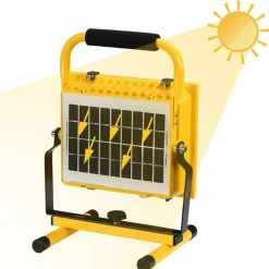 LAMPADA FARO LAVORO PORTATILE CON PANNELLO SOLARE 50W 504LM LUCE EMERGENZA SOS
