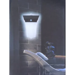 LAMPADA FARO LUCE RICARICABILE FARETTO ESTERNO ENERGIA SOLARE SENSORE MOVIMENTO