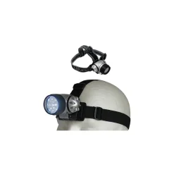 LAMPADA FRONTALE TORCIA DA TESTA LUCE 7 LED BIANCHI A BATTERIE PESCA SPORT