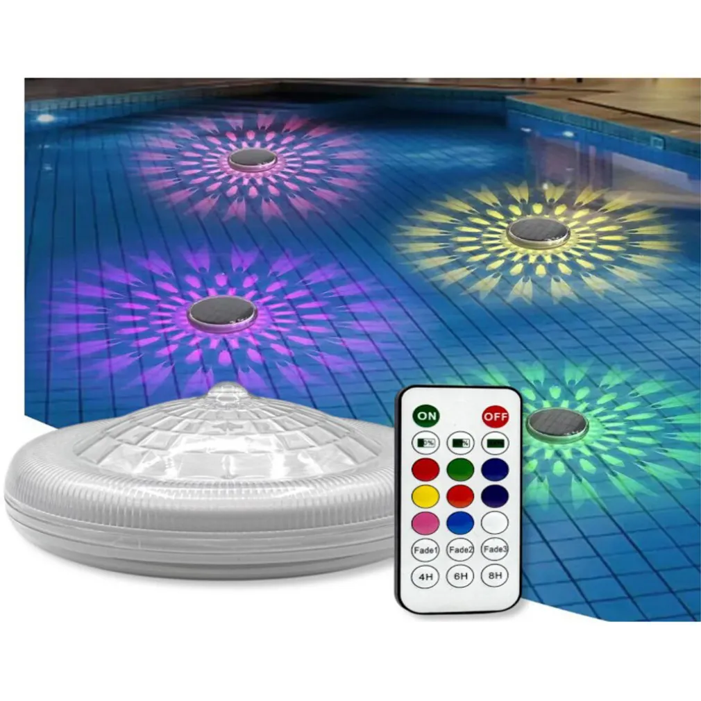 LAMPADA GALLEGGIANTE LUCE RGB CON PANNELLO SOLARE ILLUMINAZIONE PER PISCINA IP67 YH1401-RGB
