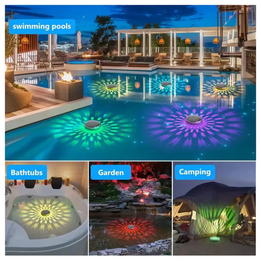 LAMPADA GALLEGGIANTE LUCE RGB CON PANNELLO SOLARE ILLUMINAZIONE PER PISCINA IP67 YH1401-RGB