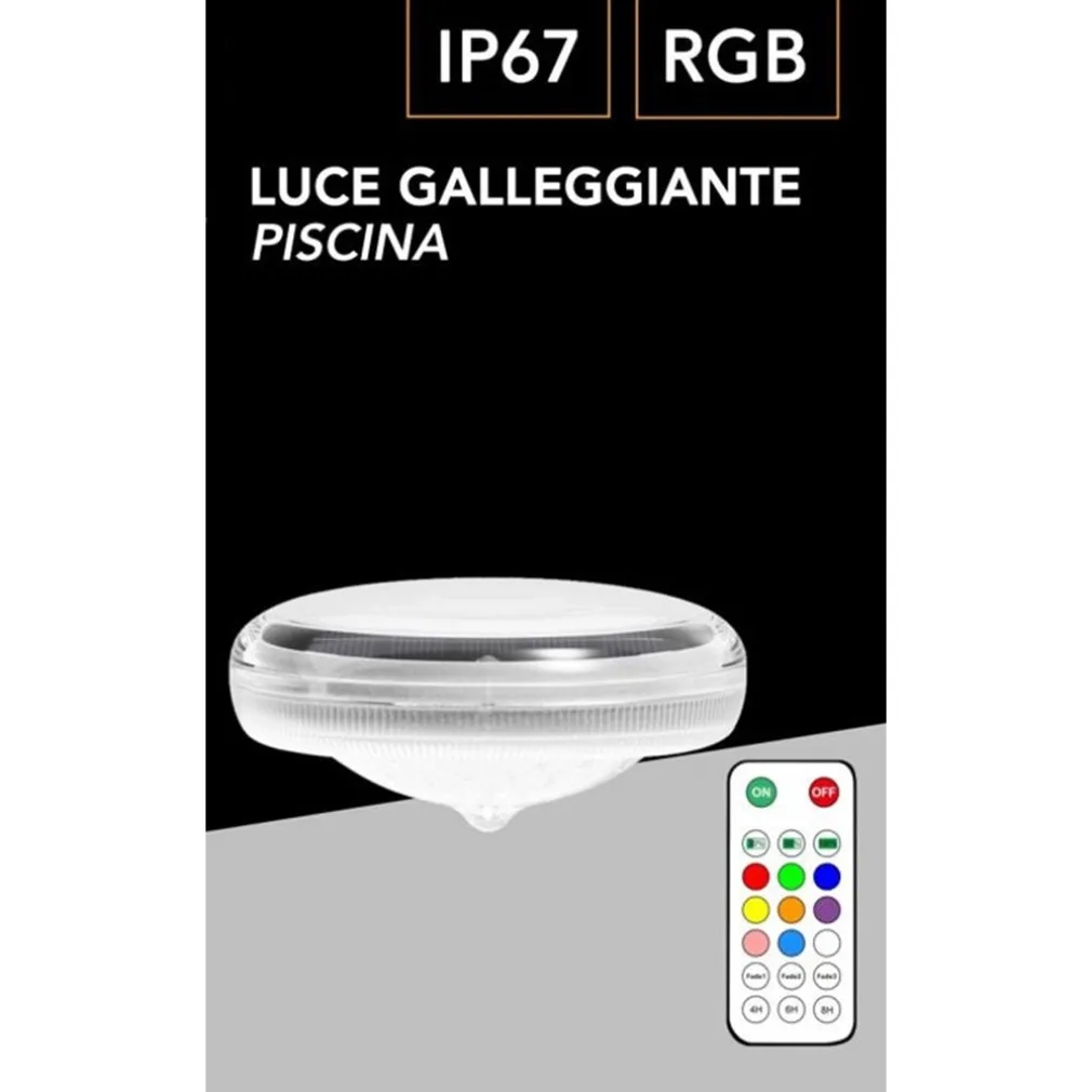 LAMPADA GALLEGGIANTE LUCE RGB CON PANNELLO SOLARE ILLUMINAZIONE PER PISCINA IP67 YH1401-RGB