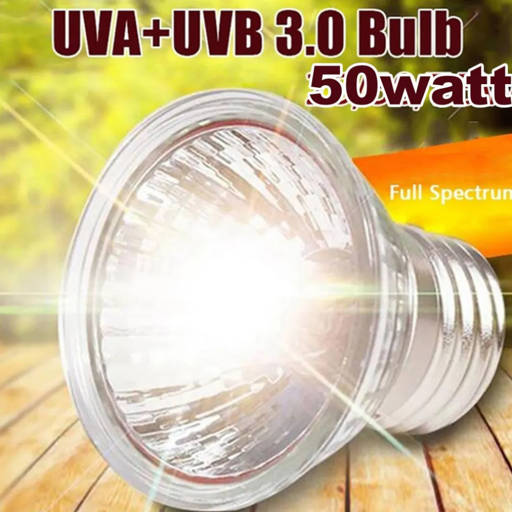 LAMPADA GIORNO PER RETTILI TARTARUGHE TERRARIO 50W LUCE SOLARE RAGGI UVA+UVB 3.0