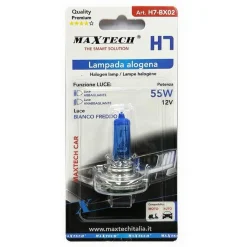 LAMPADA H7 PER MOTO AUTO LAMPADINA ALOGENA 55 W 12 V LUCE BIANCO FREDDO H7-BX02