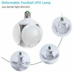 LAMPADA LAMPADARIO DEFORMABILE LED 40W 6800K 5 VIE BIANCA ATTACCO E27 UFO PALLA