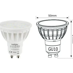 LAMPADA LAMPADINA FARETTO LED 5W 24 LED SMD ATTACCO GU10 LUCE BIANCA