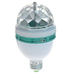 LAMPADA LAMPADINA ROTANTE RGB E27 EFFETTI LUCE LED LUCI DISCOTECA NATALE FESTE