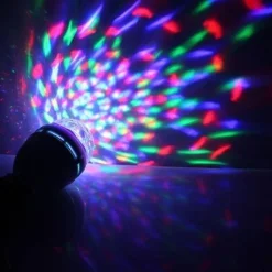 LAMPADA LAMPADINA ROTANTE RGB E27 EFFETTI LUCE LED LUCI DISCOTECA NATALE FESTE