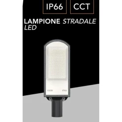 LAMPADA LAMPIONE STRADALE LED 100 WATT IP66 CCT SWITCH CAMBIA COLORE LUCE SL316-100W-3C