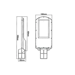 LAMPADA LAMPIONE STRADALE LED 100 WATT IP66 CCT SWITCH CAMBIA COLORE LUCE SL316-100W-3C