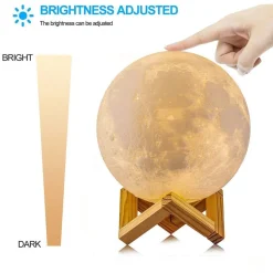LAMPADA LED 3D A FORMA DI LUNA USB LUNA LUCE REGOLABILE NOTTURNA CON FILO