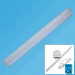 LAMPADA LED DA MURO CON INTERRUTTORE 7 WATT 80 SMD 3300K LUCE CALDA TUBO 1 METRO