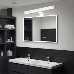 LAMPADA LED DA SPECCHIO 6W BAGNO LUCE 4000K IP44 TONDO ARGENTO DOPPIA ISTALLAZIONE 400PC-AN