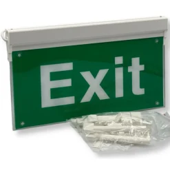 LAMPADA LED D'EMERGENZA ANTI BLACKOUT SEGNALE USCITA SCRITTA EXIT IP23 LUCE 6500K LT-45338