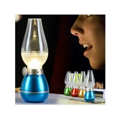 LAMPADA LED EFFETTO FIAMMA LANTERN ACCENSIONE A SOFFIO DIMMERABILE RICARICABILE
