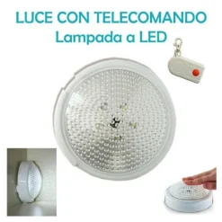 LAMPADA LED LUCE DA INTERNO WIRELESS SENZA FILI CON TELECOMANDO EMERGENZA