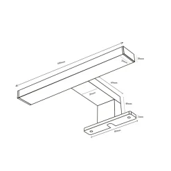 LAMPADA LED PER SPECCHIO BAGNO DOPPIA ISTALLAZIONE 9W LUCE 4000K IP44 ARGENTO 600PC-1-AN
