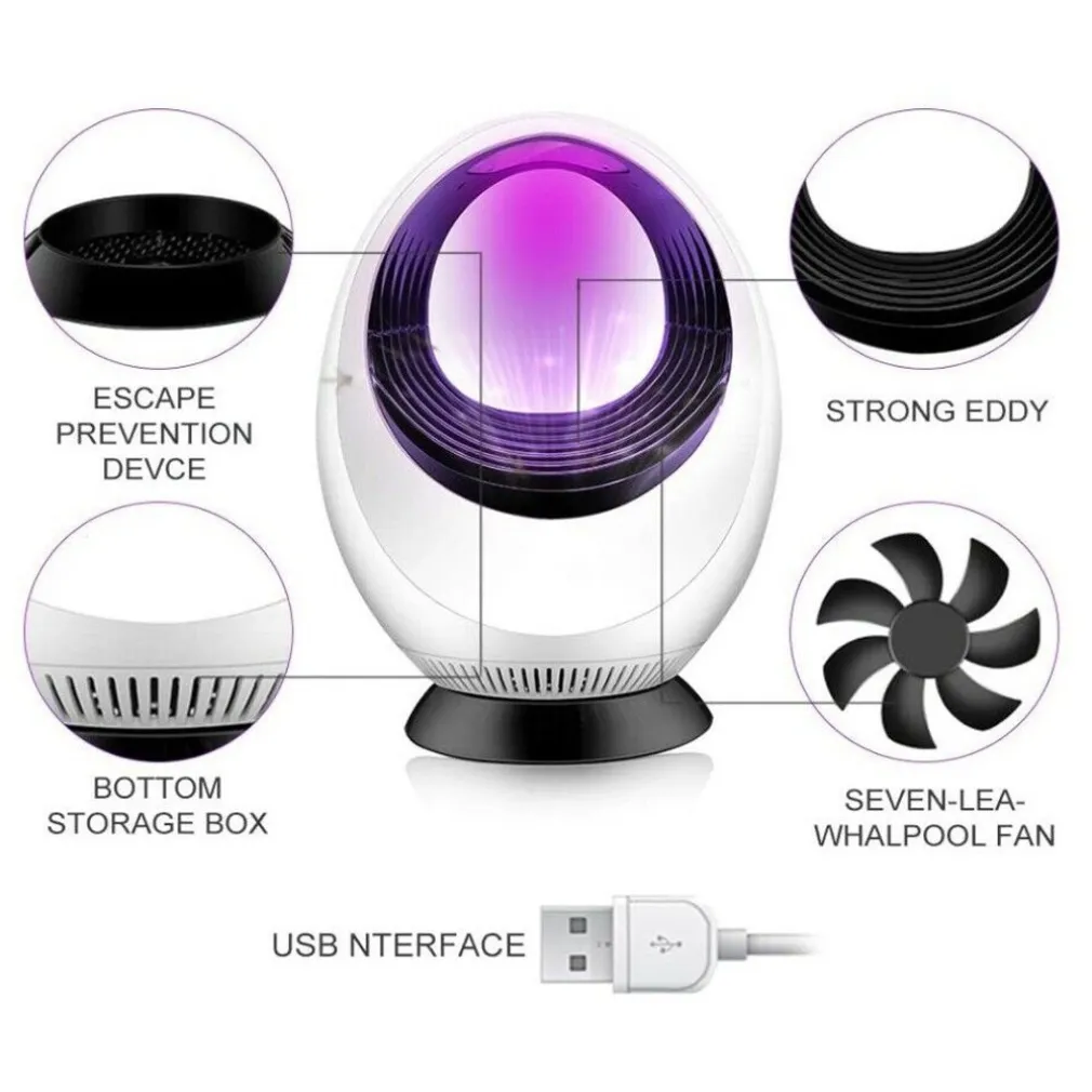 LAMPADA LED REPELLENTE PER ZANZARE RICARICABILE CON USB MOSQUITO KILLER LAMP