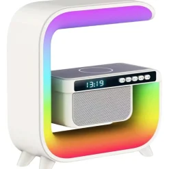 LAMPADA LED RGB CON RICARICA WIR INDUZIONE SPEACKER CASSA A FORMA DI G QUADRATA