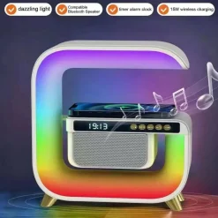 LAMPADA LED RGB CON RICARICA WIR INDUZIONE SPEACKER CASSA A FORMA DI G QUADRATA