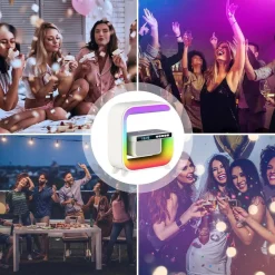 LAMPADA LED RGB CON RICARICA WIR INDUZIONE SPEACKER CASSA A FORMA DI G QUADRATA