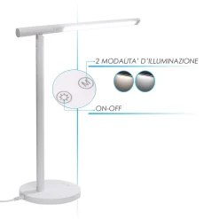 LAMPADA LED RICARICABILE TAVOLO SCRIVANIA ILLUMINAZIONE MULTIDIREZIONALE DT-2684
