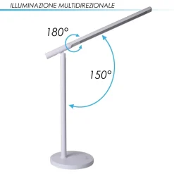 LAMPADA LED RICARICABILE TAVOLO SCRIVANIA ILLUMINAZIONE MULTIDIREZIONALE DT-2684