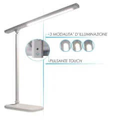 LAMPADA LED SCRIVANIA RICARICABILE USB DA TAVOLO TOUCH 3 MODALITA' LUCE XC-2685