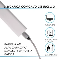 LAMPADA LED SCRIVANIA RICARICABILE USB DA TAVOLO TOUCH 3 MODALITA' LUCE XC-2685