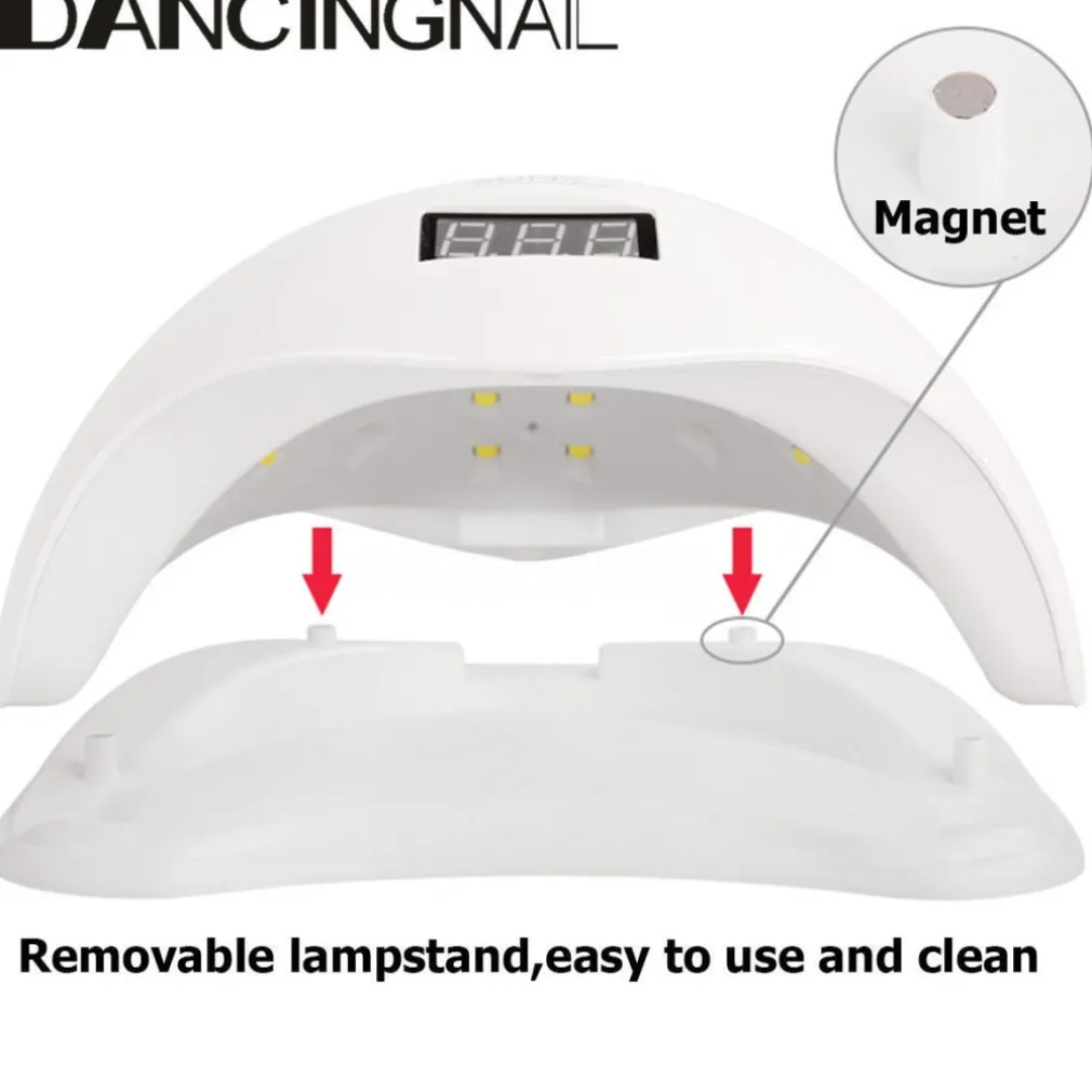 LAMPADA LED UV PER UNGHIE NAIL ART ASCIUGA GEL SMALTO 2 IN 1 48W MANICURE