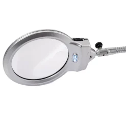 LAMPADA LENTE LED CLIP DA TAVOLO SCRIVANIA UFFICIO INGRANDIMENTO CON PINZA 2 LED