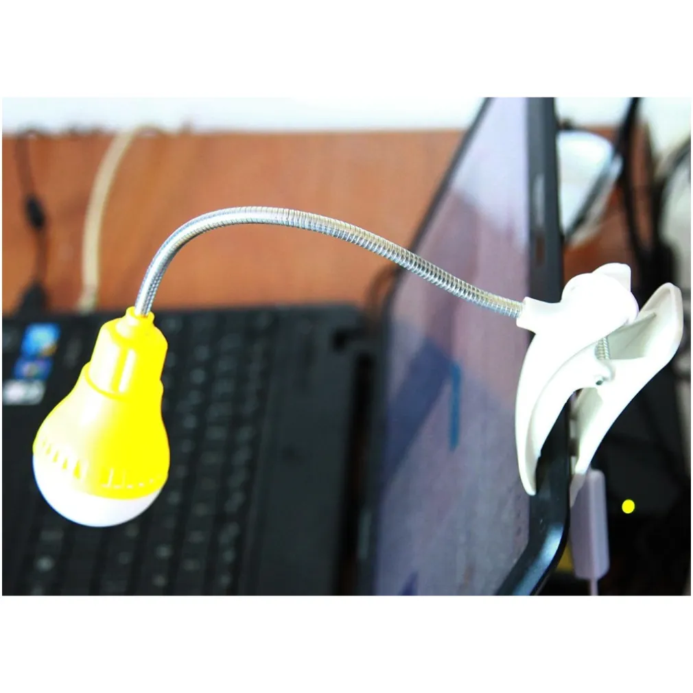 LAMPADA LUCE A LED CON CLIP PER PC NOTEBOOK LETTURA USB FLESSIBILE ORIENTABILE