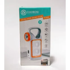 LAMPADA LUCE EMERGENZA BATTERIE RICARICABILE 1W TORCIA LED CARICA SOLARE TX-8414