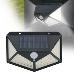 LAMPADA LUCE FARETTO FARO ESTERNO ENERGIA SOLARE 100 LED SENSORE MOVIMENTO