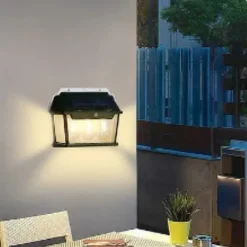 LAMPADA LUCE FARETTO SOLARE FARO ESTERNO SENSORE MOVIMENTO LUCE CALDA 38 WATT